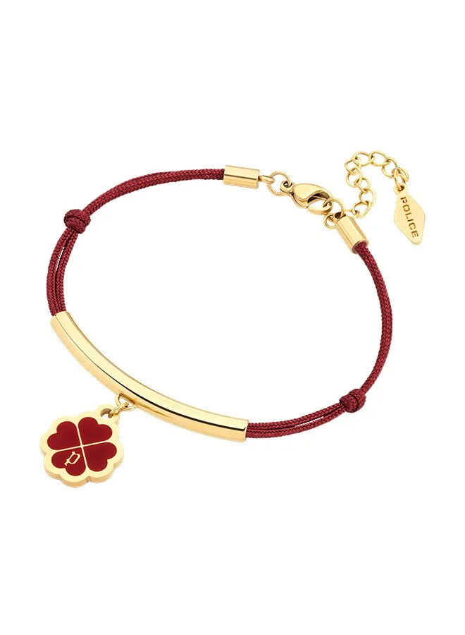 بوليس Flora Gold Plated Ladies Bracelet With Clover Charms, 170+35mm