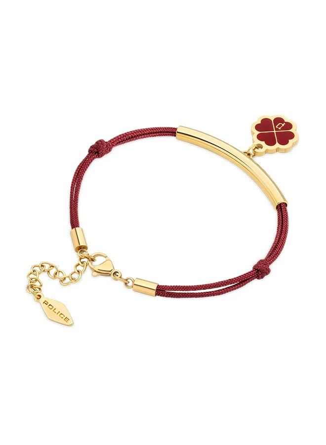 بوليس Flora Gold Plated Ladies Bracelet With Clover Charms, 170+35mm
