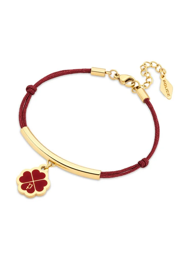 POLICE Flora Gold Plated Ladies Bracelet With Clover Charms, 170+35mm