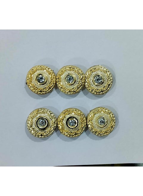 RD creator zone 1 inch Plastic Button Designer Buttons 24 Pieces Beautiful Round Fancy Button for Coats Shirt Blazers Kurtis and All Types of Clothes Pack of 1 Gold