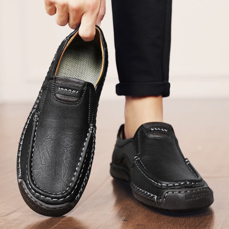 Plus Size Men'S Shoes Handmade Genuine Leather Loafers Men'S Slip-On Soft Bottom Loafers Size 48 - Image 5