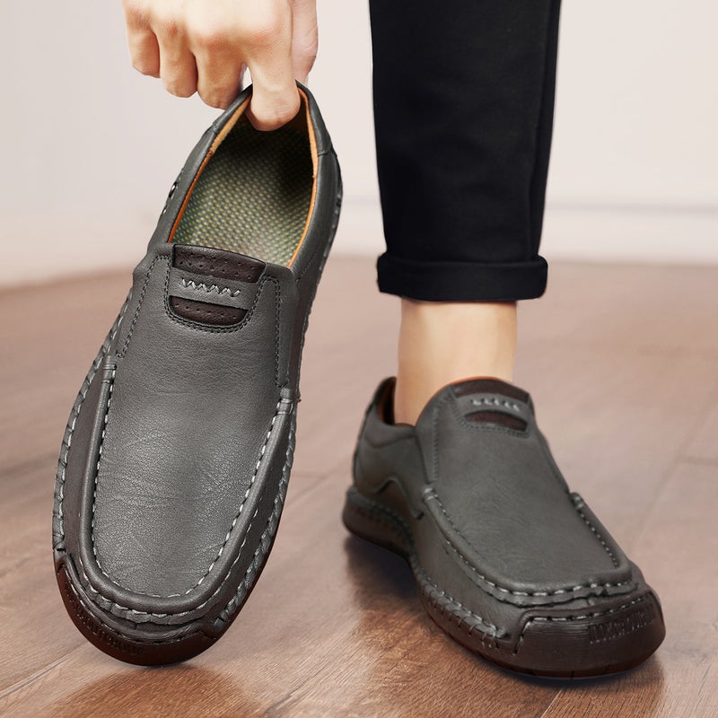 Plus Size Men'S Shoes Handmade Genuine Leather Loafers Men'S Slip-On Soft Bottom Loafers Size 48 - Image 3