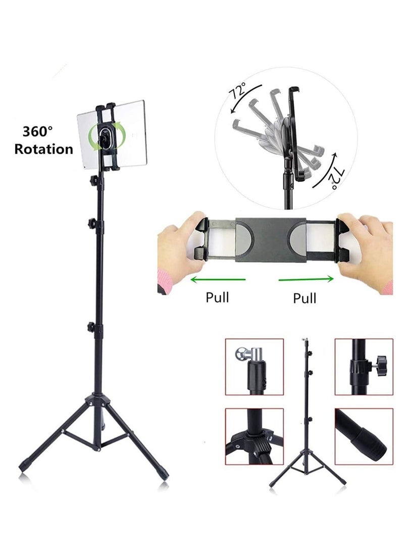 ELTRAZONE iPad Tripod Mount Tablet Holder Stand, 360 Adjustable Cradle Bracket Tripod Mount for Apple iPad Pro 12.9, iPad Pro 11, iPad Pro 10.5, Pro 9.7, iPad Mini ((Adjustable, BLACK 04)  - Image 2