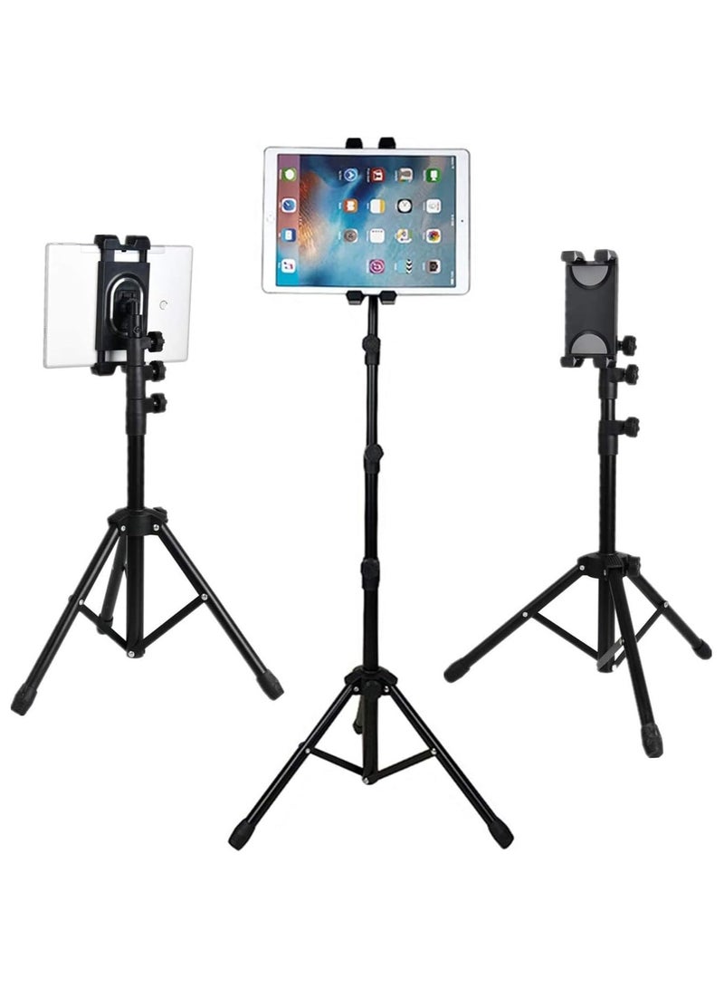 ELTRAZONE iPad Tripod Mount Tablet Holder Stand, 360 Adjustable Cradle Bracket Tripod Mount for Apple iPad Pro 12.9, iPad Pro 11, iPad Pro 10.5, Pro 9.7, iPad Mini ((Adjustable, BLACK 04)  - Image 1