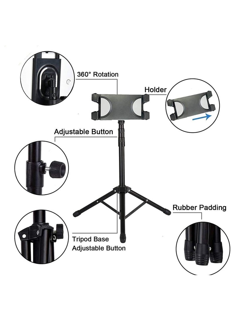 ELTRAZONE iPad Tripod Mount Tablet Holder Stand, 360 Adjustable Cradle Bracket Tripod Mount for Apple iPad Pro 12.9, iPad Pro 11, iPad Pro 10.5, Pro 9.7, iPad Mini ((Adjustable, BLACK 04)  - Image 3