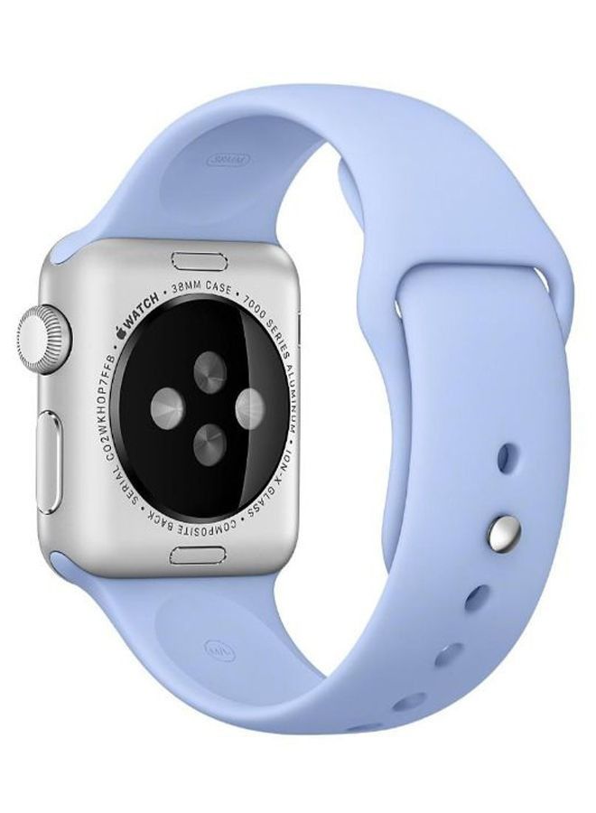 سوار بديل من السيليكون الصلب لساعة Apple Watch Series 5/6/7 42/44/45 ملم أزرق فاتح - Image 2