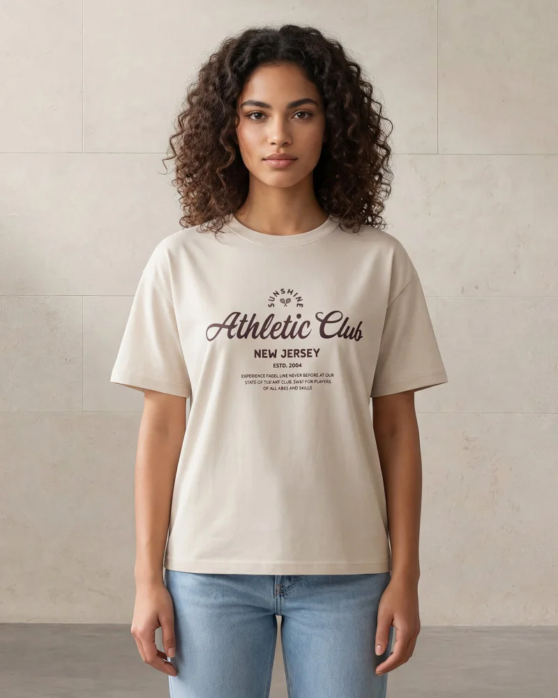 Redtag Women Ivory Print Short Sleeve Active T Shirt