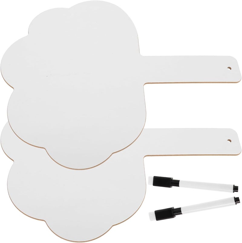 2pcs Double-Sided Dry Erase Answer Paddle Whiteboard with Marker Small Handheld Writing Boards for Students Classroom Learning and Home Message - Image 1