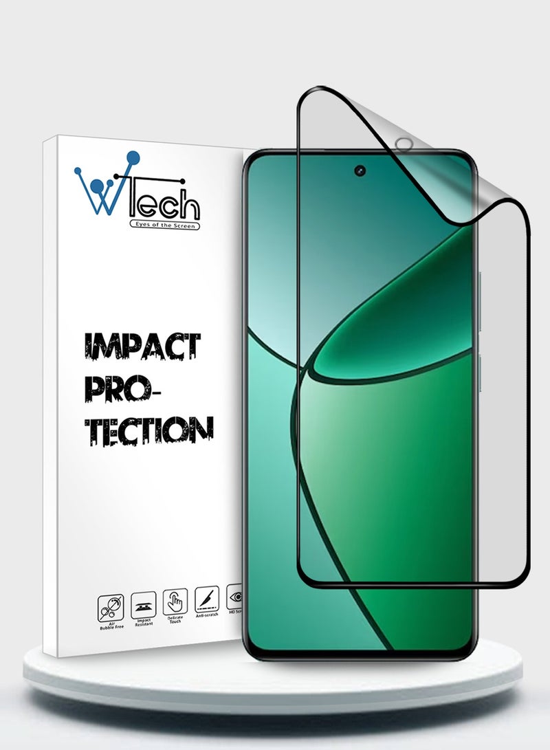 Wtech Realme 12+ / 12 Plus 5G 2024 Nano Ceramic Full Glue Full Cover Matte Flexible Screen Protector (MSCNMN) - Clear/Black - Image 1