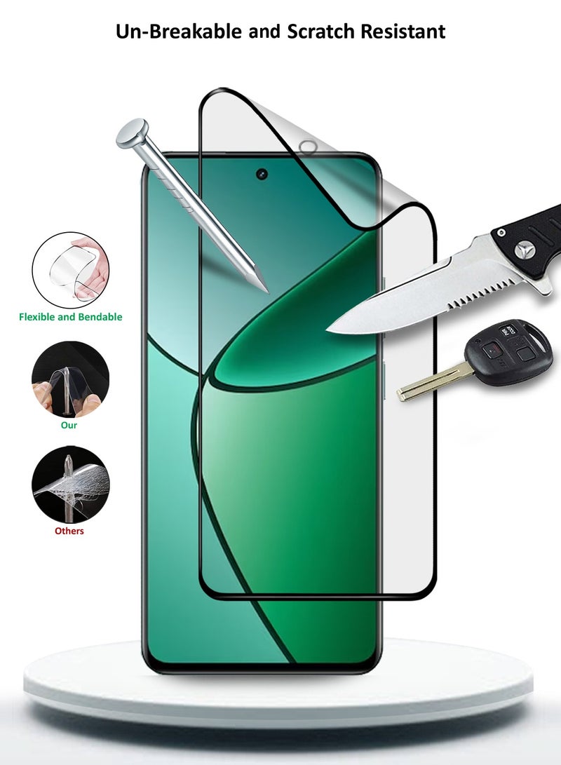 Wtech Realme 12+ / 12 Plus 5G 2024 Nano Ceramic Full Glue Full Cover Matte Flexible Screen Protector (MSCNMN) - Clear/Black - Image 3