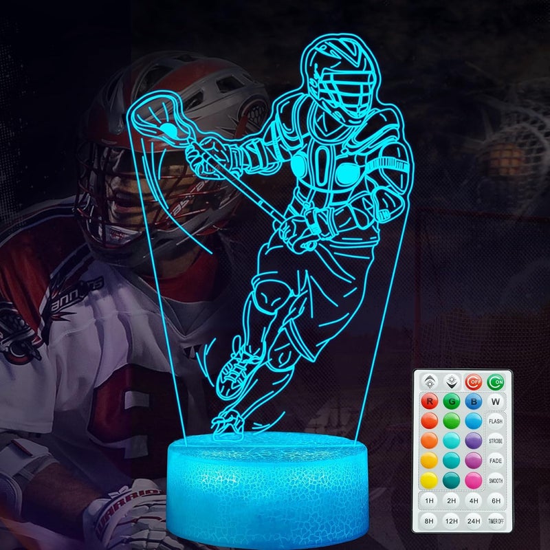 Al Raied ARS® Lacrosse Night Light with Remote Control - 16 Color Changing LED Lamp - Image 1