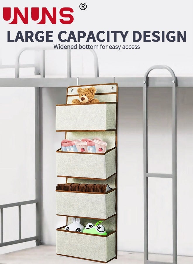 UNUNS Over Door Hanging Organizer,4-Shelf Behind The Door Storage Organizer With Door Hook,Wall Mount Rack For Clothes Toys Sundries - Image 5