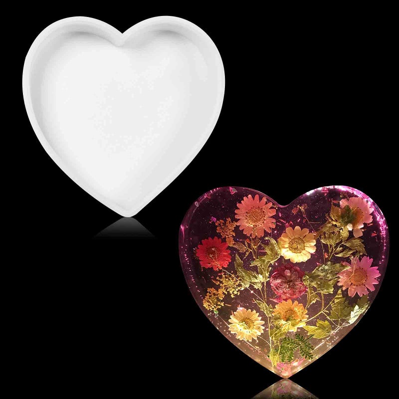 Smays 3D Heart Shaped Silicone Mold for Resin Large 6Inch