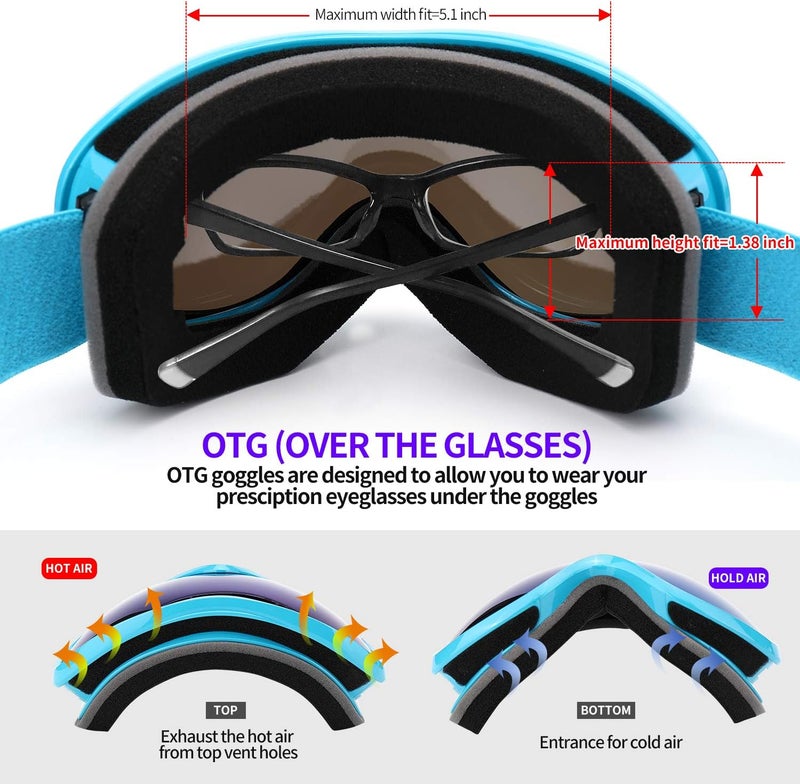 Supertrip Snow Ski Goggles Anti-Fog 100% UV Protection Snowboard Skiing Goggles - Image 5