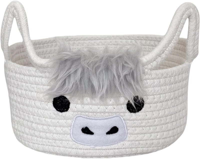 Woven Basket – Cotton Rope Organizer with Animal Design, Decorative Basket for Storage, Home, Living Room, Bathroom, Children's Room, Kitchen, Rustic Toys, Snacks, Blankets Books - Image 1