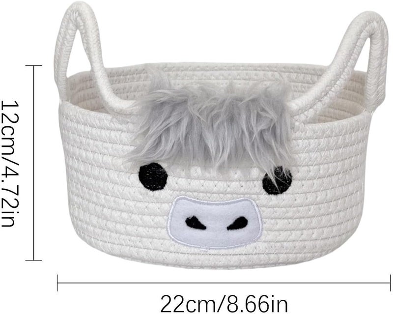 Woven Basket – Cotton Rope Organizer with Animal Design, Decorative Basket for Storage, Home, Living Room, Bathroom, Children's Room, Kitchen, Rustic Toys, Snacks, Blankets Books - Image 5