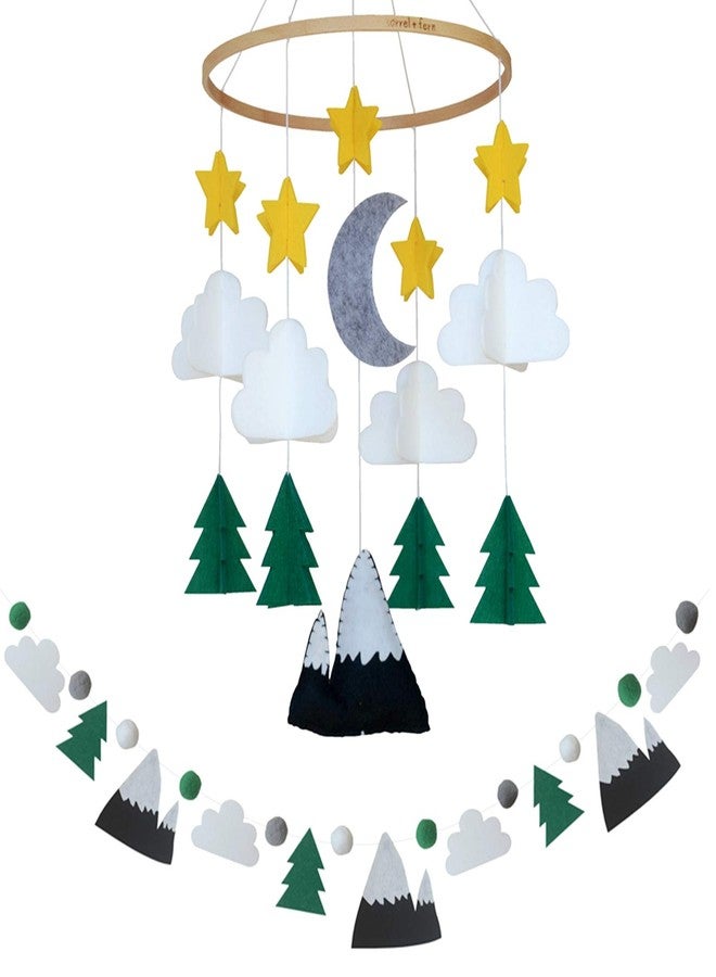 Sorrel + Fern Baby Crib Mobile - Wooden Hanging Nursery Baby Mobile for Crib, Nursery Decor for Boys & Girls, Perfect Shower Gift (Starry Woodland Night) Also Fits Bassinets, Sorrel + Fern - Image 1