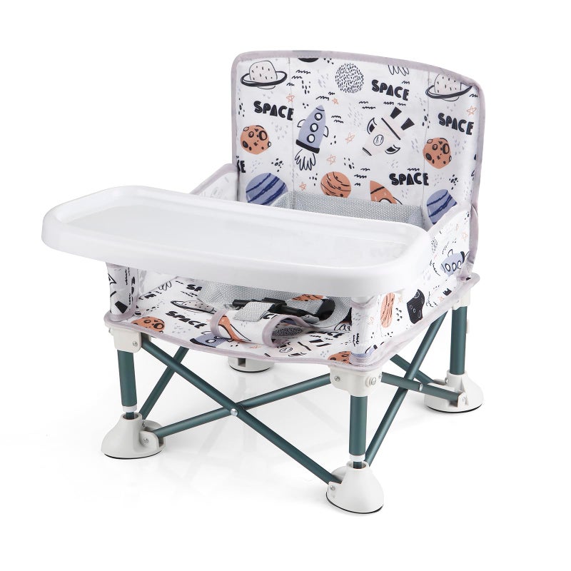 PandaEar Portable Baby Seat Travel| Compact Fold with Straps for Indoor/Outdoor Use| Great for Camping, Beach, Lawn |Toddlers, Kids, Boys, Girls (Without Placemat, White) - Image 1
