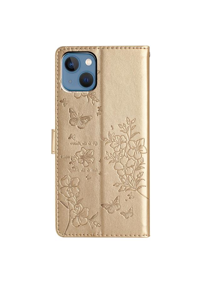 Zaboon Case For iPhone 13 Butterflies and Flowers Leather Phone Case - Image 3