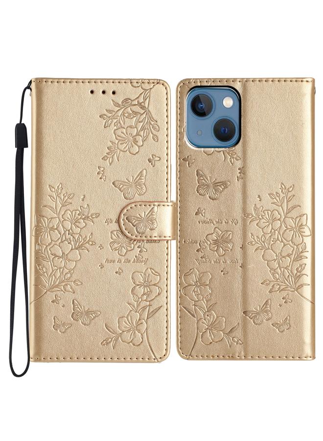 Zaboon Case For iPhone 13 Butterflies and Flowers Leather Phone Case - Image 1