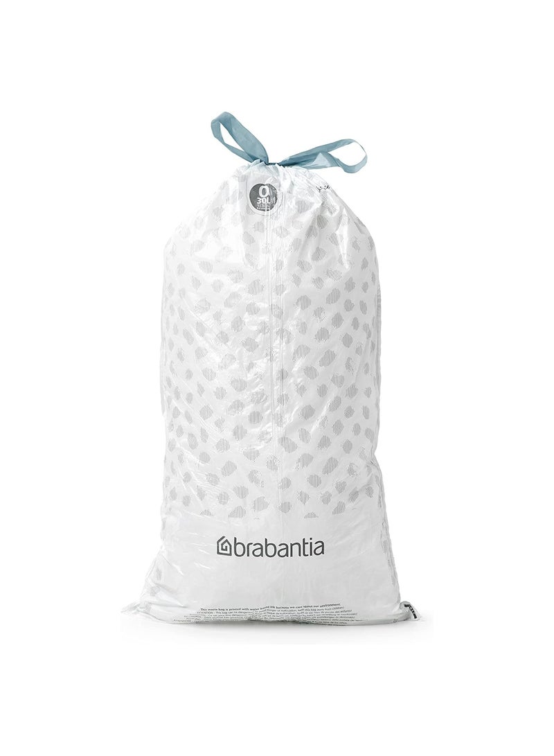 برابانتيا أكياس قمامة بلاستيكية سميكة من برابانتيا بيرفكت فيت (حجم O 30 لتر) مع مقابض برباط ربط20  كيس)، أبيض - Image 5