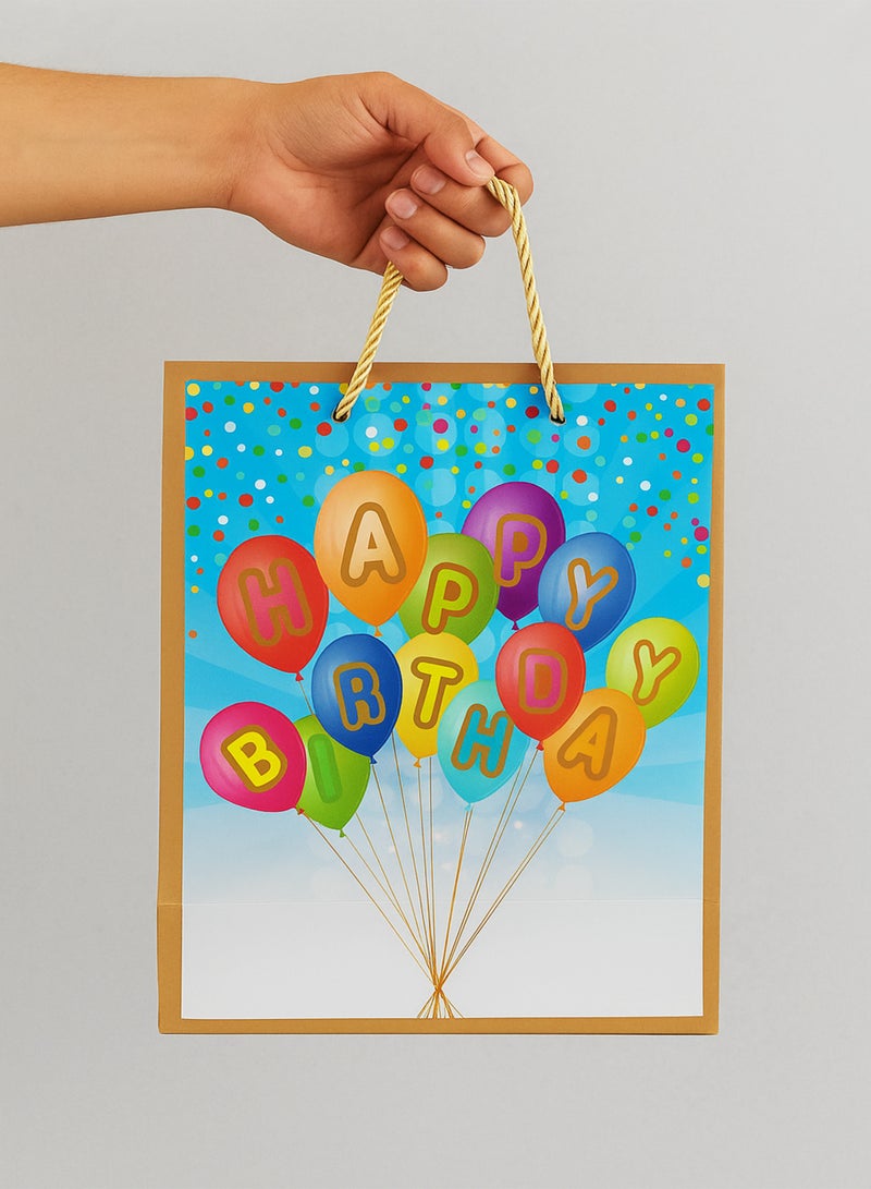 توشيونيكس Happy Birthday Gift Bags with Handles 12 Pcs – Small Party Favor Bags Bulk for Kids & Adults – Glossy Durable Cardboard Gift Bags for Birthdays, Baby Shower, Anniversary, Party Supplies – 18x10x23cm (Model EST-3338S) - Image 4