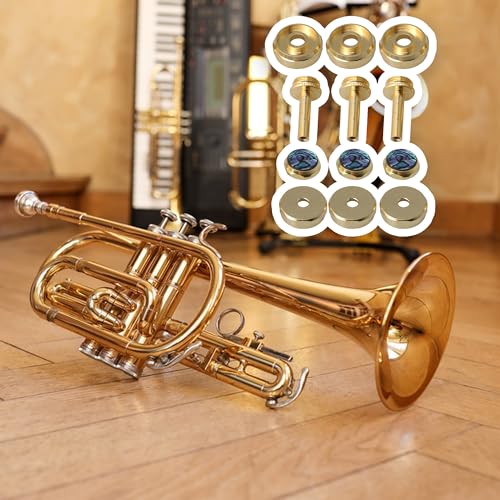 Lovermusic Brass Trumpet Turquoise Finger Buttons + Rods + Valve Covers Repair Accessories Pack of 3 - Image 2