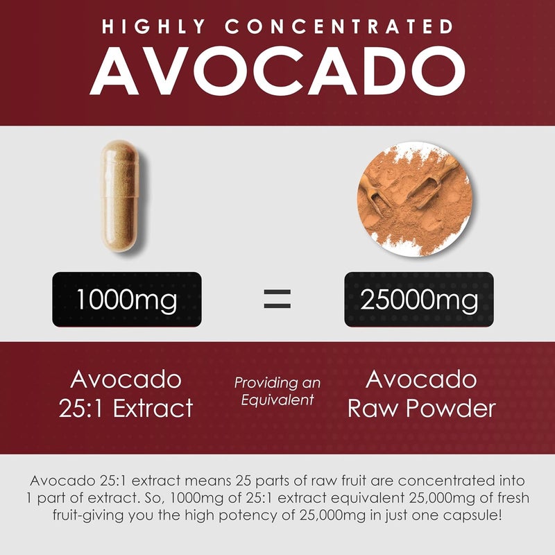 AMALTH Avocado Supplement Fruit Extract 151 Maximum Strength ASU for Joints Health and Support Digestion 120 Capsules  NonGMO Gluten Free - Image 4