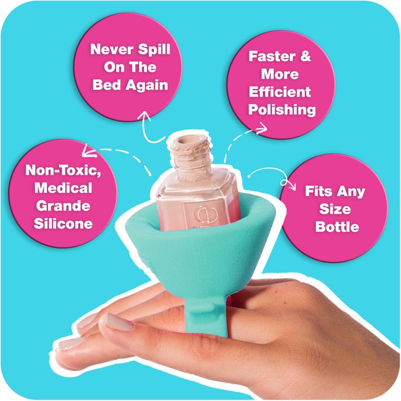 Tweexy Wearable Nail Polish Holder Ring - Ideal Gift for Teenage Girls - Nail Polish Holder Stand for Manicure & Pedicure, Fingernail Painting - Nail Polish Accessories (Spa Green) - Image 3