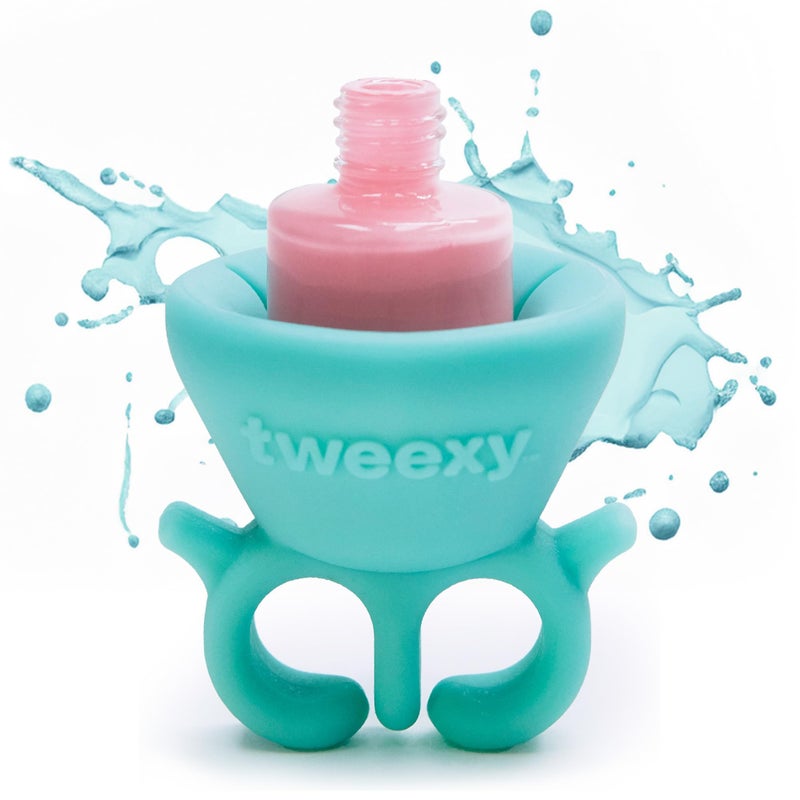Tweexy Wearable Nail Polish Holder Ring - Ideal Gift for Teenage Girls - Nail Polish Holder Stand for Manicure & Pedicure, Fingernail Painting - Nail Polish Accessories (Spa Green) - Image 1