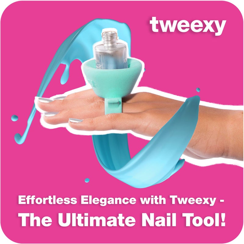 Tweexy Wearable Nail Polish Holder Ring - Ideal Gift for Teenage Girls - Nail Polish Holder Stand for Manicure & Pedicure, Fingernail Painting - Nail Polish Accessories (Spa Green) - Image 5
