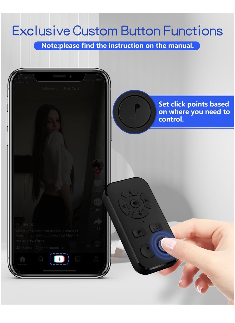 SYOSI - Bluetooth Remote Scrolling Remote Control for iPhone and Android Smartphone Camera Photo and Video Clicker for iPhone Samsung Neck Strap Include Bluetooth Page Turner for Kindle App and Tiktok - Image 1
