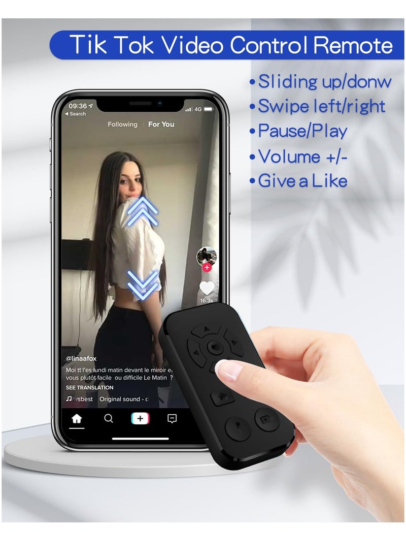 SYOSI - Bluetooth Remote Scrolling Remote Control for iPhone and Android Smartphone Camera Photo and Video Clicker for iPhone Samsung Neck Strap Include Bluetooth Page Turner for Kindle App and Tiktok - Image 1