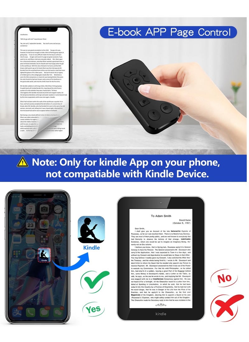 SYOSI - Bluetooth Remote Scrolling Remote Control for iPhone and Android Smartphone Camera Photo and Video Clicker for iPhone Samsung Neck Strap Include Bluetooth Page Turner for Kindle App and Tiktok - Image 1