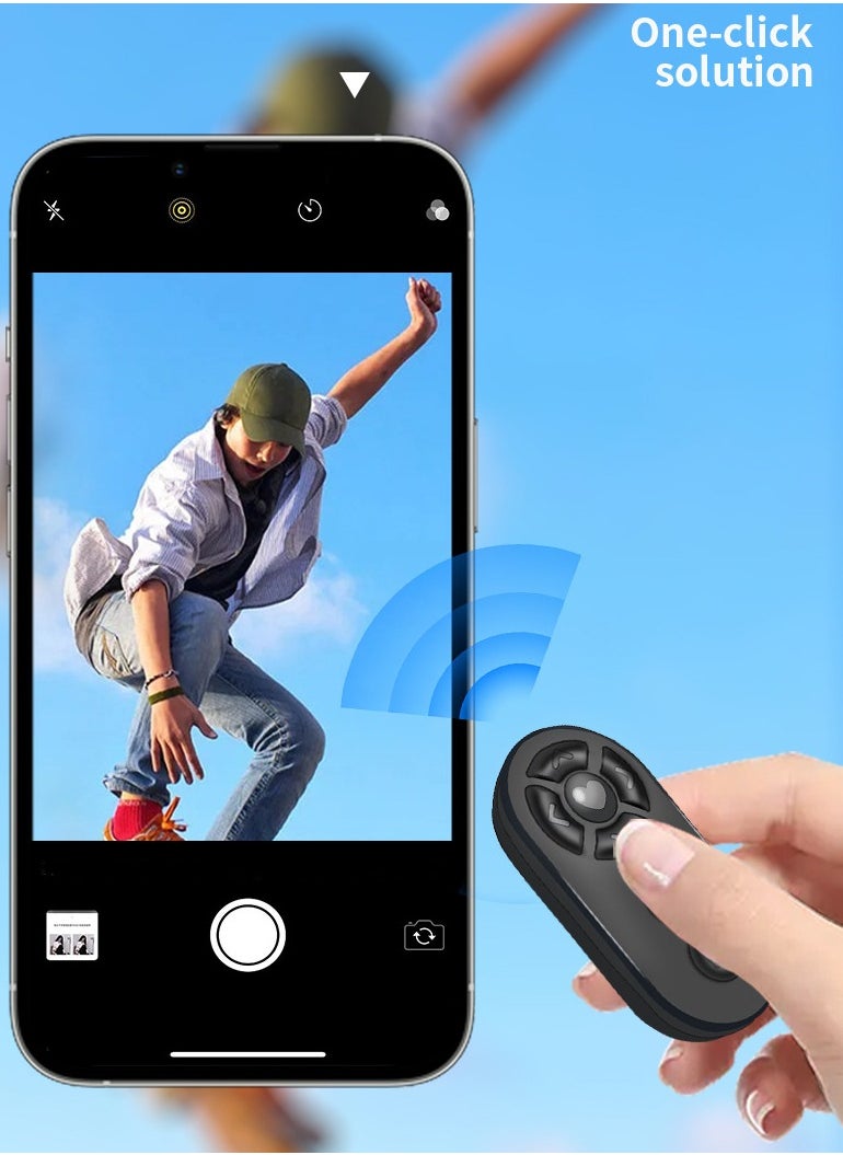 SYOSI - Bluetooth Remote Scrolling Remote Control for iPhone and Android Smartphone Camera Photo and Video Clicker for iPhone Samsung Neck Strap Include Bluetooth Page Turner for Kindle App and Tiktok - Image 1