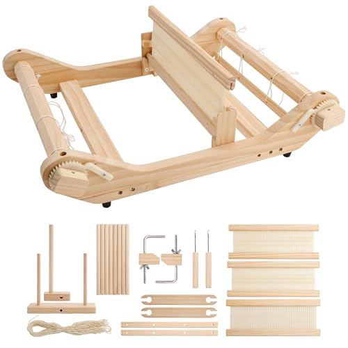 WILLOWDALE 12 Inches Rigid Heddle Loom, Weaving Loom Kit with Shed Stick, Wooden Multi-Craft Weaving Loom for Adults, Threads Warping Frame with Pegs and Yarn Stand, Frame Loom for Beginner - Image 2