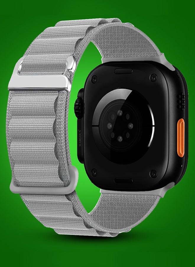 Replacement Band for Apple Watch Band 49mm 46mm 45mm 44mm - Alpine Loop Band for Women Men - Adjustable With Metal G-Hook Strap For iWatch Ultra Series SE 8/7/6/5/4/3/2/1 - Grey - Image 3