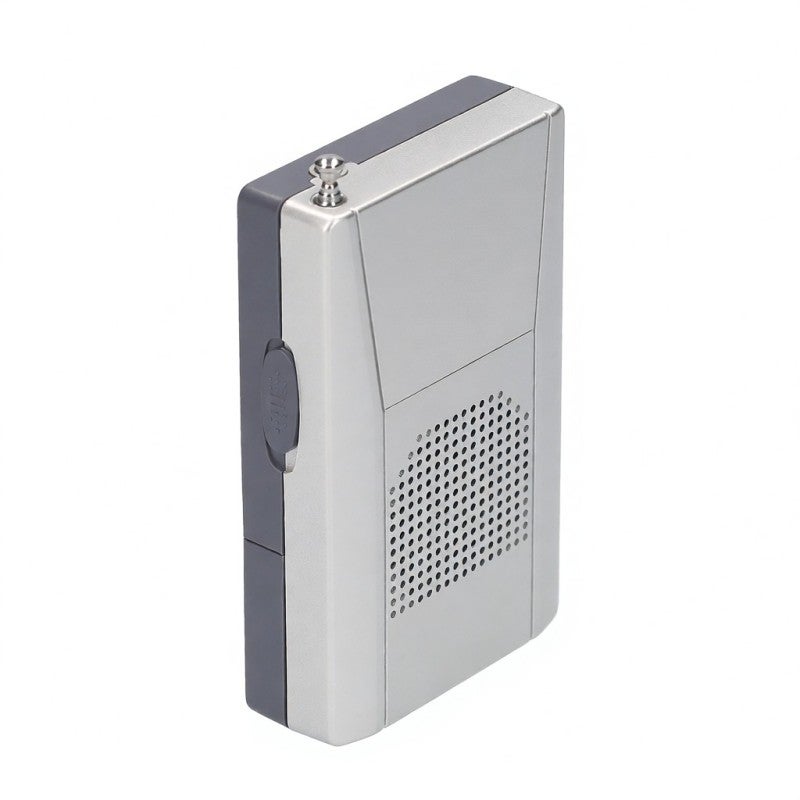 AM FM Radio: Silver Mini Transistor Radio - Portable Clip-On Battery Powered Radio with Clear Reception for Daily Use and Travel - Image 4