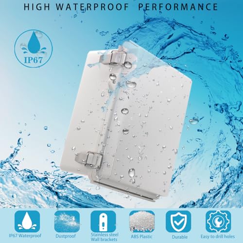 YETLEBOX Outdoor Waterproof Electrical Box Junction Box Weatherproof IP67 ABS Plastic Enclosure Switch Router Project Box Electronics Enclosure with Mounting Plate Wall Bracket Grey 8.7"x6.7"x4.3" - Image 2