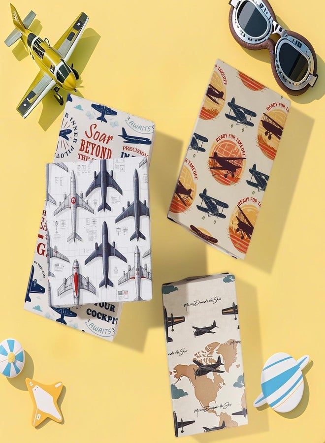 Pineraap Airplane Wrapping Paper 12 Sheets Fighter Jet Military Airplane Themed Designs Gift Wrap for Aviation Enthusiasts, Pilots, 20"×28" - Image 5