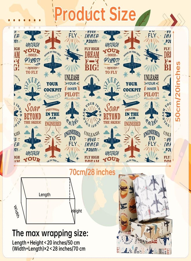Pineraap Airplane Wrapping Paper 12 Sheets Fighter Jet Military Airplane Themed Designs Gift Wrap for Aviation Enthusiasts, Pilots, 20"×28" - Image 3