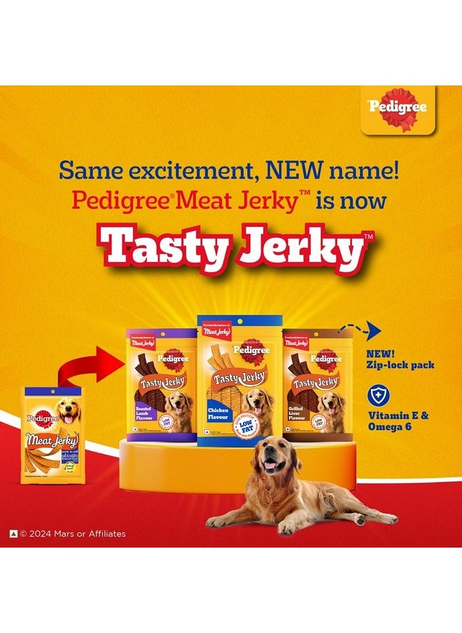 Pedigree Tasty Jerky Grilled Liver Flavour Dog Treat, 70 G, Jerky-Style Treats For Bonding, Low-Fat And High-Protein, Adult  - Image 2