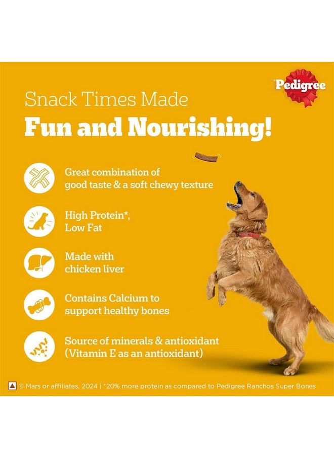Pedigree Tasty Jerky Grilled Liver Flavour Dog Treat, 70 G, Jerky-Style Treats For Bonding, Low-Fat And High-Protein, Adult  - Image 3