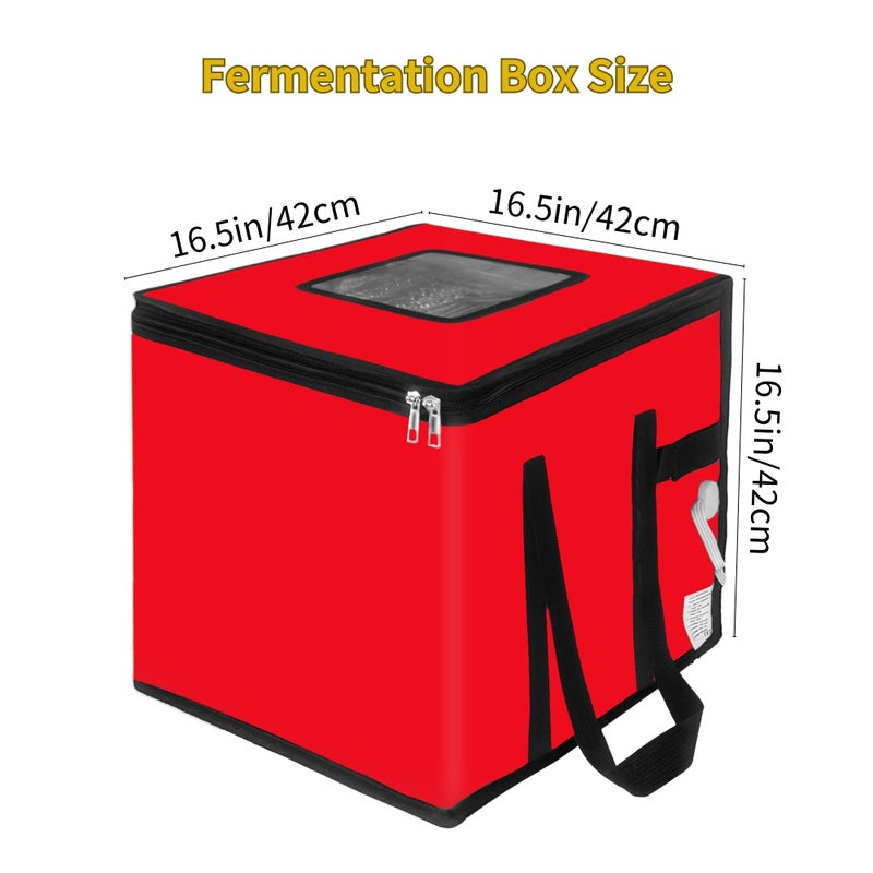 GEOYLE Foldable Proofing Box With Heater, 74l Large Bread Proofer with Temperature and Timer Controller, Zippered Sourdough Warmer for Bread, Pizza and Yoghurt Making,16.5 * 16.5 * 16.5in - Image 4