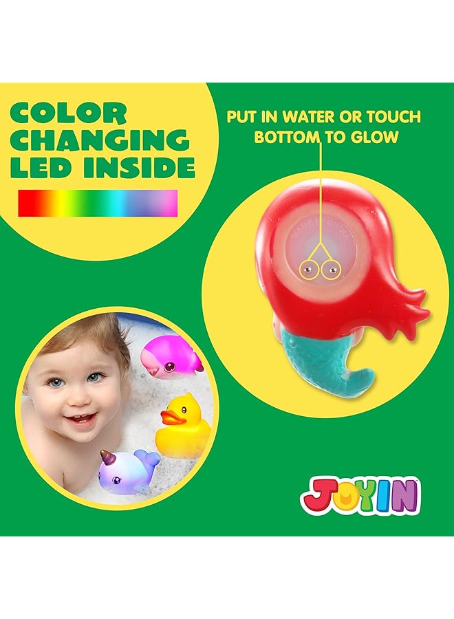 JOYIN 12Pcs 2.5'' Light Up Bath Toys Kids Toddler Flashing Colorful Led Light Bathtub Toys Baby Bathtime Floating Toys Infant Boy Girl Shower Toys For Birthday Swimming Pool Party - Image 3