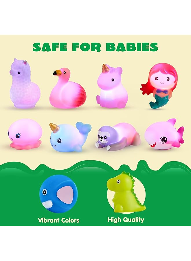 JOYIN 12Pcs 2.5'' Light Up Bath Toys Kids Toddler Flashing Colorful Led Light Bathtub Toys Baby Bathtime Floating Toys Infant Boy Girl Shower Toys For Birthday Swimming Pool Party - Image 5
