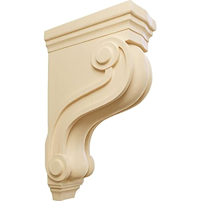 COR03X08X13TSMA 3 7/8-INCH W X 8-INCH D X 13-INCH H BOSTON TRADITIONAL SCROLL CORBEL, MAPLE - Image 1