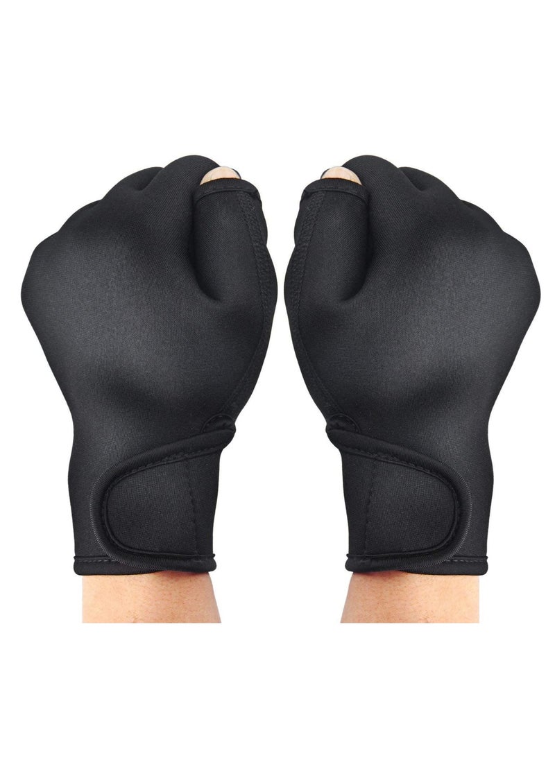 KASTWAVE - Aquatic Gloves For Helping Upper Body Resistance, Webbed Swim Gloves With Wrist Strap, Well Stitching, No Fading, Sizes For Men Women Adult Children Aquatic Fitness Water Resistance Training - Image 1