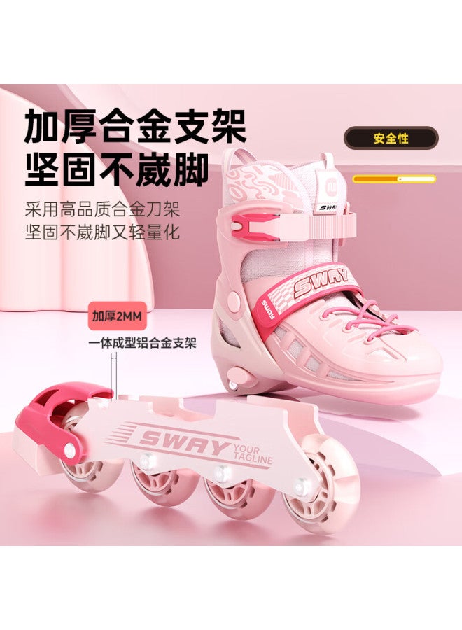 Sway Adjustable Size Inline Skates Roller Skates For Kids Beginners Boys Girls Professional Adult Skating Shoes