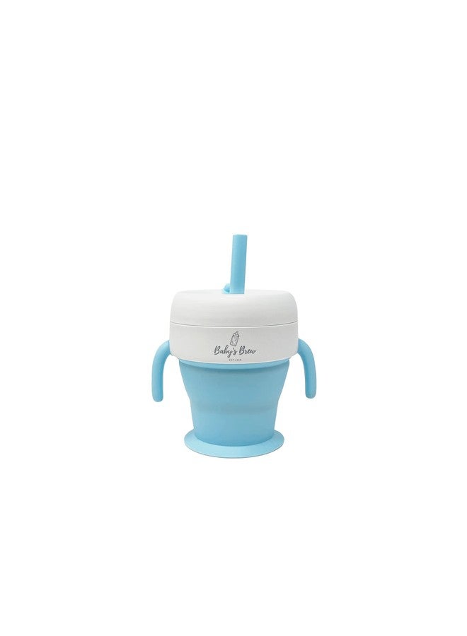 Baby's Brew The 2 in 1 Collapsible Snack and Straw Cup -Blue - Image 3